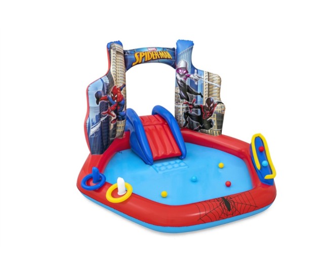 Spatiu de joaca gonflabil, cu piscina, Spider Man, Bestway 98793, 211 x 206 x 127 cm