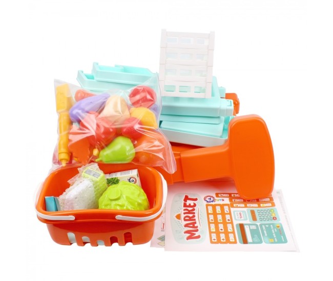 Tejghea de vanzari supermarket, Technok, cu efecte sonore, si accesorii, casa de marcat, cititor de card, legume si fructe Tejghea de vanzari supermarket, Technok, cu efecte sonore, si accesorii, casa de marcat, cititor de card, legume si fructe