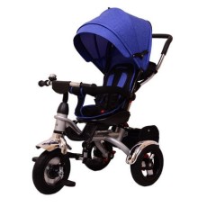 Tricicleta pentru copii Lux Trike cu scaun pivotant la 360 grade, albastru