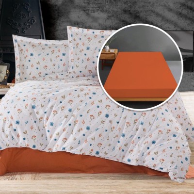  lenjerie de pat ranforce, 100% bumbac, cu husa universala pentru saltea de 140cm x 200cm / 160cm x 200cm mara