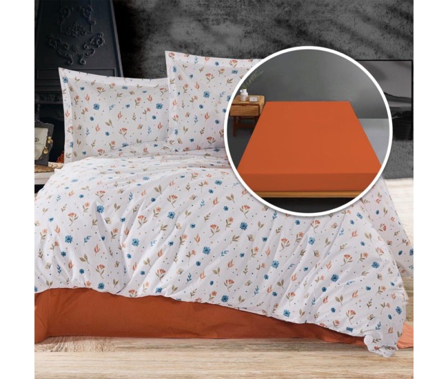  lenjerie de pat ranforce, 100% bumbac, cu husa universala pentru saltea de 140cm x 200cm / 160cm x 200cm mara
