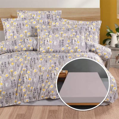  lenjerie de pat ranforce, 100% bumbac, cu husa universala pentru saltea de 140cm x 200cm / 160cm x 200cm-alyysa