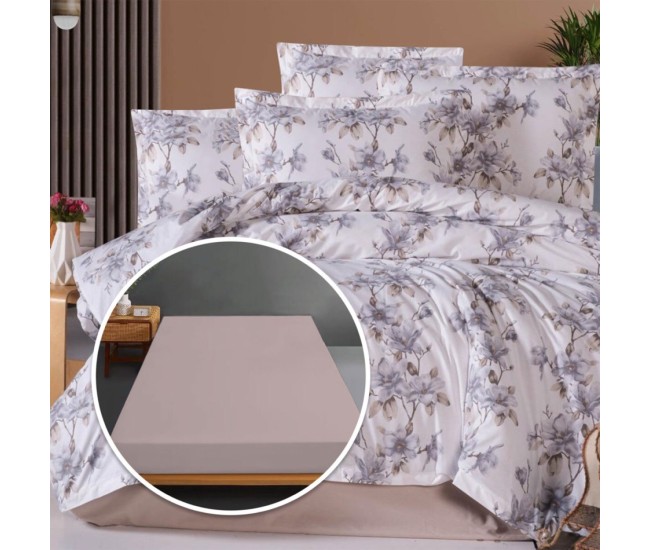  lenjerie de pat ranforce, 100% bumbac, cu husa universala pentru saltea de 140cm x 200cm / 160cm x 200cm-almeira