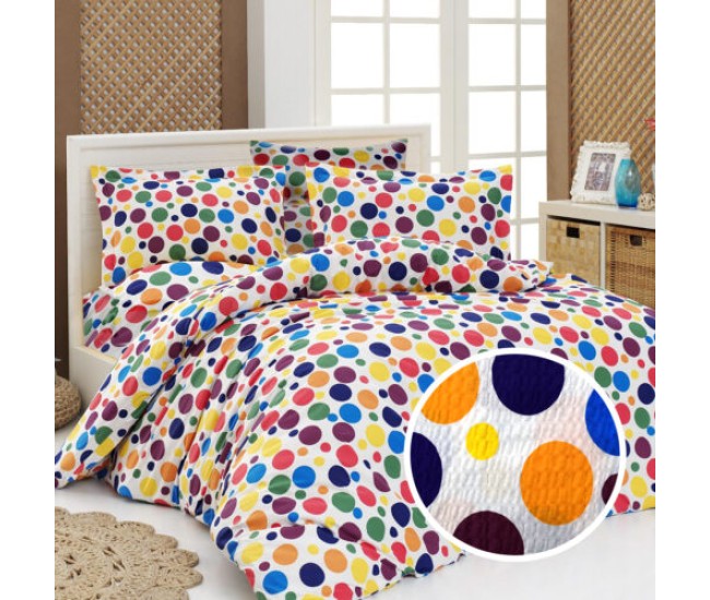 Lenjerie de pat creponata 100% bumbac (crep30) cu husa