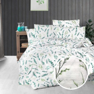Lenjerie de pat creponata 100% bumbac (crep31) cu husa