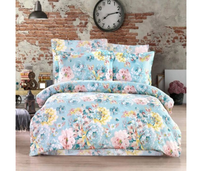 Lenjerie de pat creponata 100% bumbac (crep33) cu husa