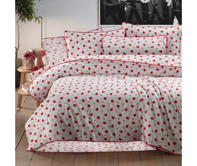Lenjerie de pat creponata 100% bumbac (crep35) cu husa 