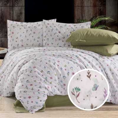Lenjerie de pat creponata 100% bumbac (crep38) cu husa 