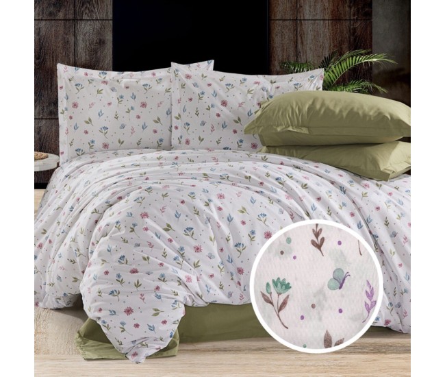 Lenjerie de pat creponata 100% bumbac (crep38) cu husa 