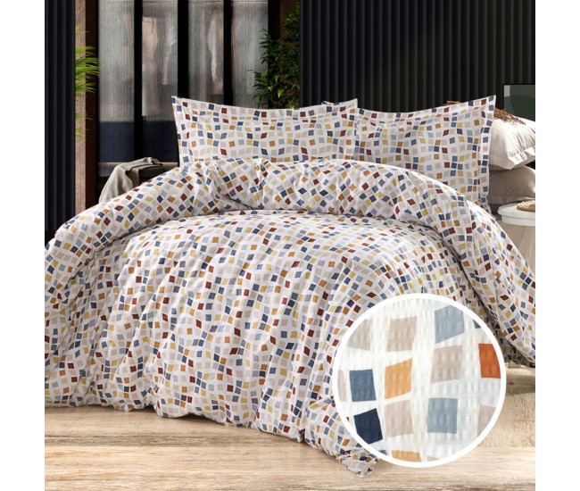 Lenjerie de pat creponata 100% bumbac (crep41)