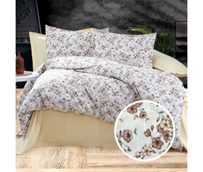  lenjerie de pat creponata 100% bumbac (crep42) cu husa