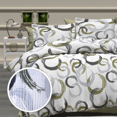 Lenjerie de pat creponata 100% bumbac (crep47) cu husa 