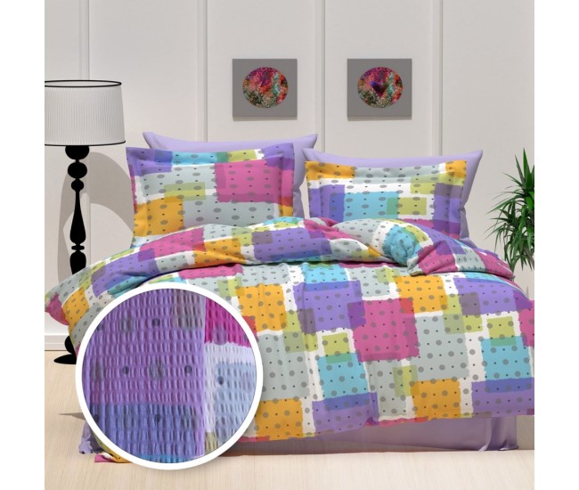 Lenjerie de pat creponata 100% bumbac (crep48)