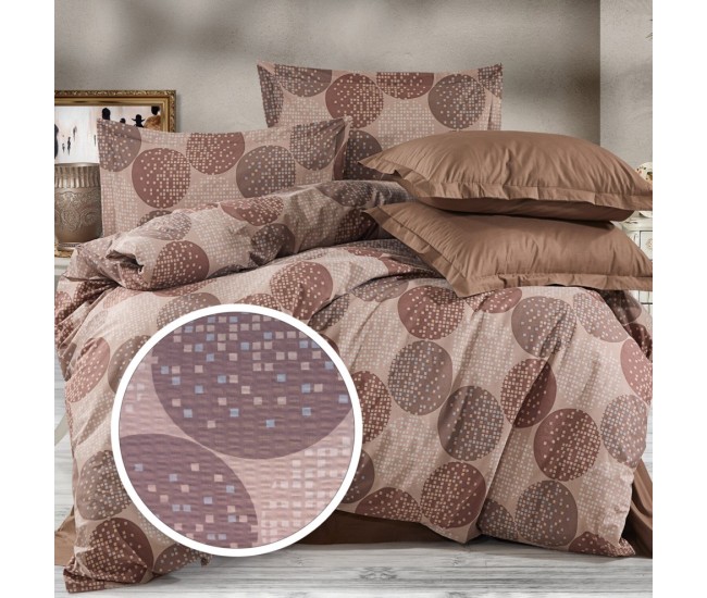 Lenjerie de pat creponata 100% bumbac (crep50) cu husa