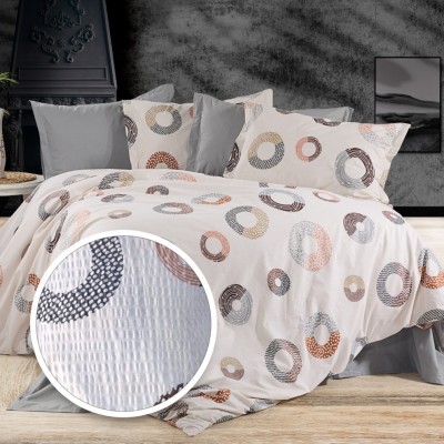 Lenjerie de pat creponata 100% bumbac (crep51) cu husa