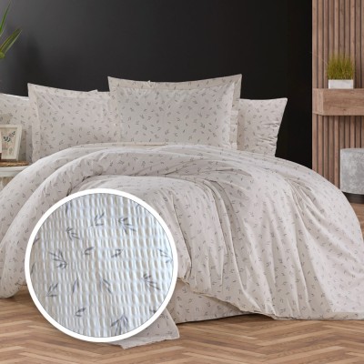 Lenjerie de pat creponata 100% bumbac (crep53) cu husa