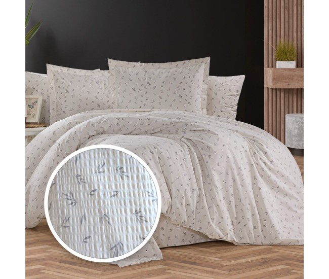 Lenjerie de pat creponata 100% bumbac (crep53) cu husa