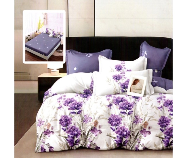 Lenjerie finet 6 piese cu husa - 160x200 si 180x200 (elizabeth-vh)