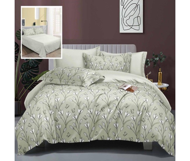 Lenjerie de pat elegance 6 piese cu cearsaf (lec1)