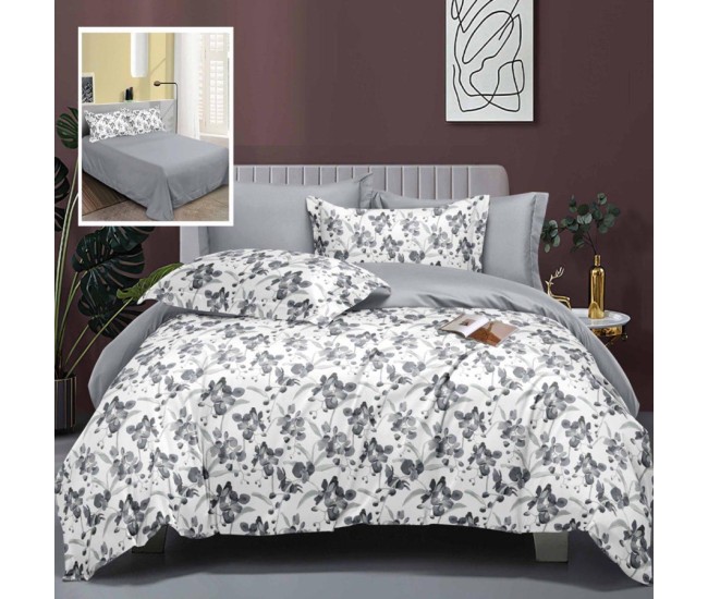 Lenjerie de pat elegance 6 piese cu cearsaf (lec11)