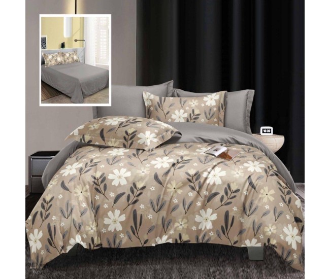 Lenjerie de pat elegance 6 piese cu cearsaf (lec13)