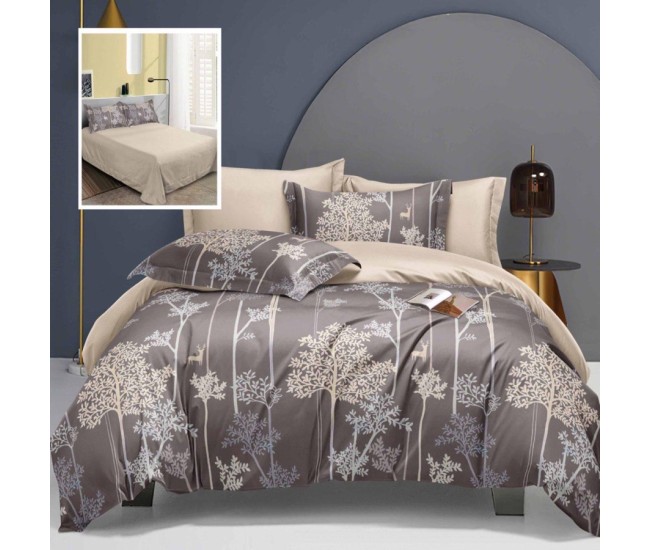 Lenjerie de pat elegance 6 piese cu cearsaf (lec18)