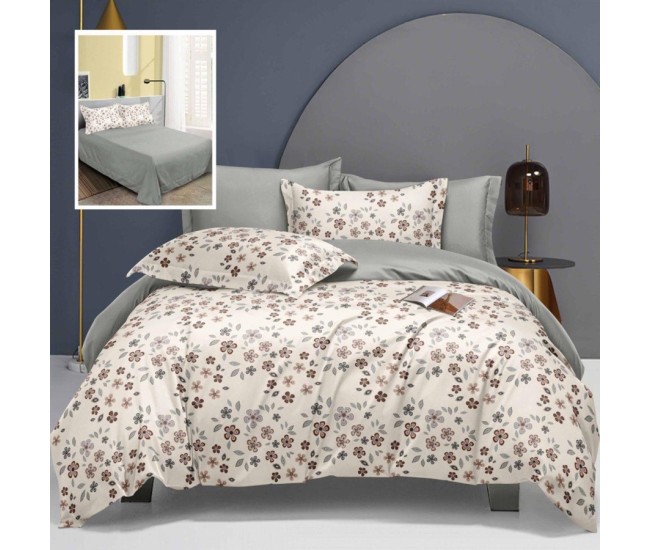 Lenjerie de pat elegance 6 piese cu cearsaf (lec19)
