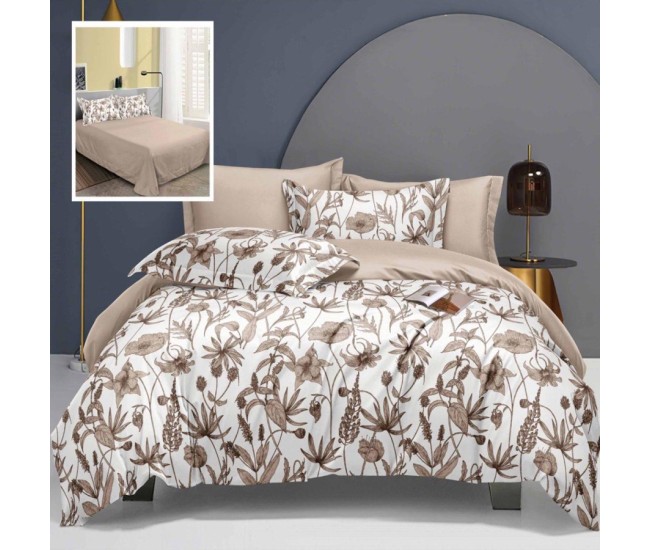 Lenjerie de pat elegance 6 piese cu cearsaf (lec3)