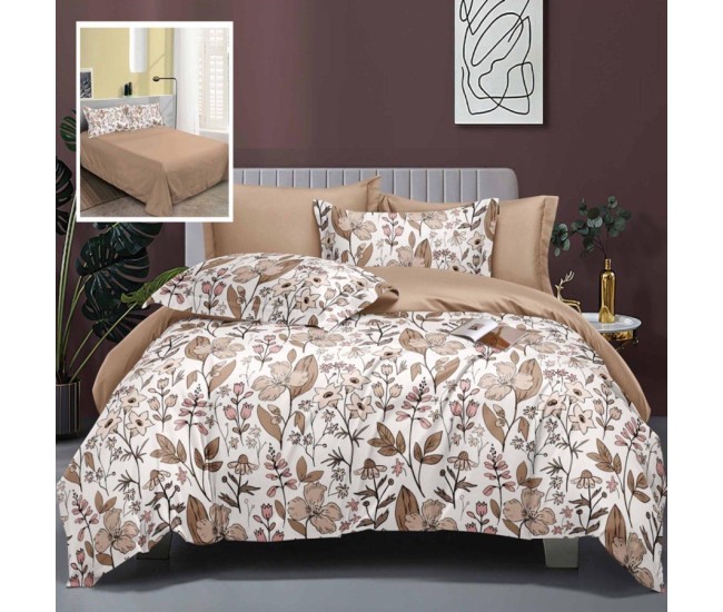 Lenjerie de pat elegance 6 piese cu cearsaf (lec5)