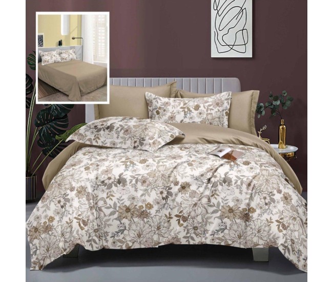 Lenjerie de pat elegance 6 piese cu cearsaf (lec6)