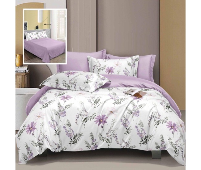 Lenjerie de pat elegance 6 piese cu cearsaf (lec7)