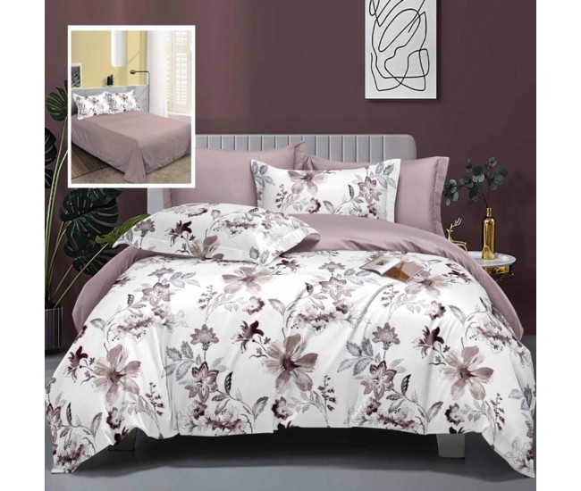 Lenjerie de pat elegance 6 piese cu cearsaf (lec8)
