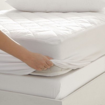 Husa protectie pat matlasata ultrasonic impermeabila pentru saltea de 200x200 cm cu bordura laterala alba
