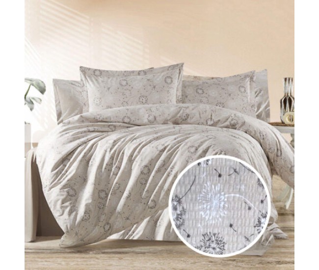 Lenjerie de pat creponata 100% bumbac (crep1) cu husa