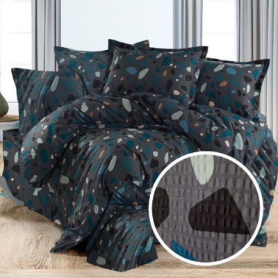 Lenjerie de pat creponata 100% bumbac (crep12) cu husa