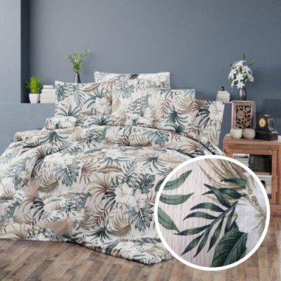 Lenjerie de pat creponata 100% bumbac (crep15) cu husa