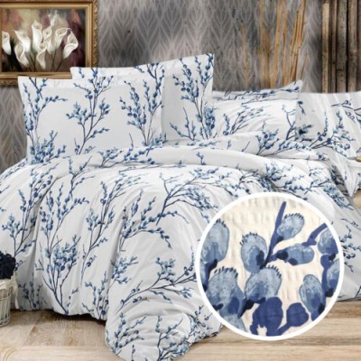Lenjerie de pat creponata 100% bumbac (crep17) cu husa