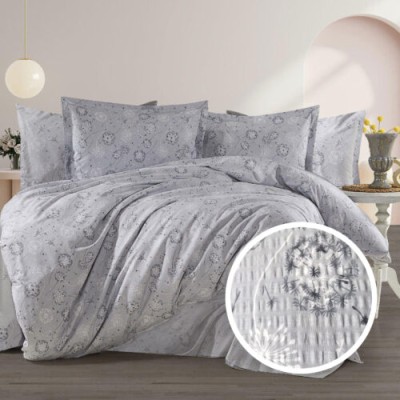 Lenjerie de pat creponata 100% bumbac (crep2) cu husa