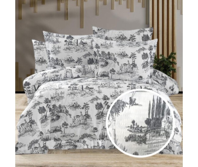 Lenjerie de pat creponata 100% bumbac (crep20) cu husa 