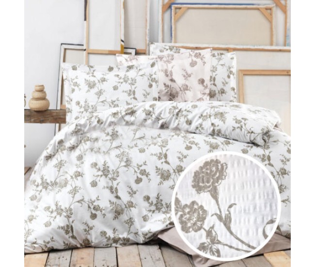 Lenjerie de pat creponata 100% bumbac (crep3) cu husa 