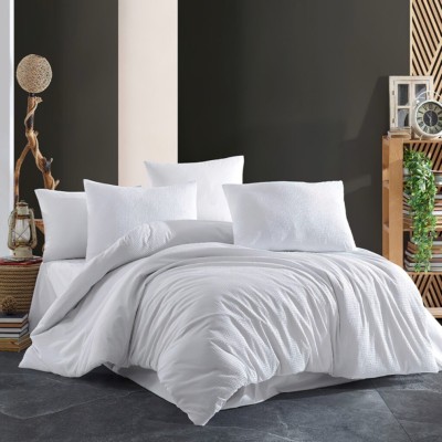 Lenjerie pat creponata 100% bumbac - king size horeca line