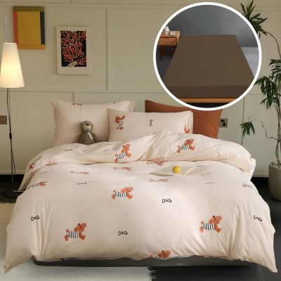 Lenjerie pat tricot bumbac 100 % cu husa-kaius