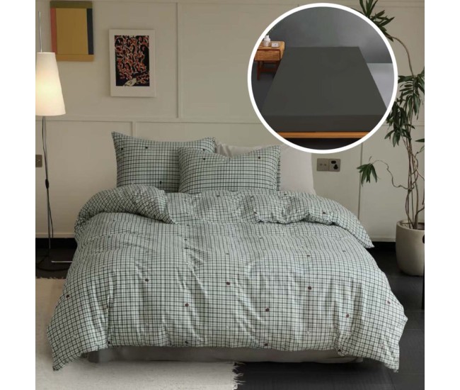 Lenjerie pat tricot bumbac 100 % cu husa-alinoar