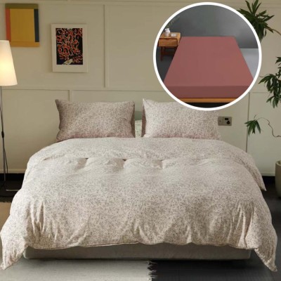 Lenjerie pat tricot bumbac 100 % cu husa-raffa