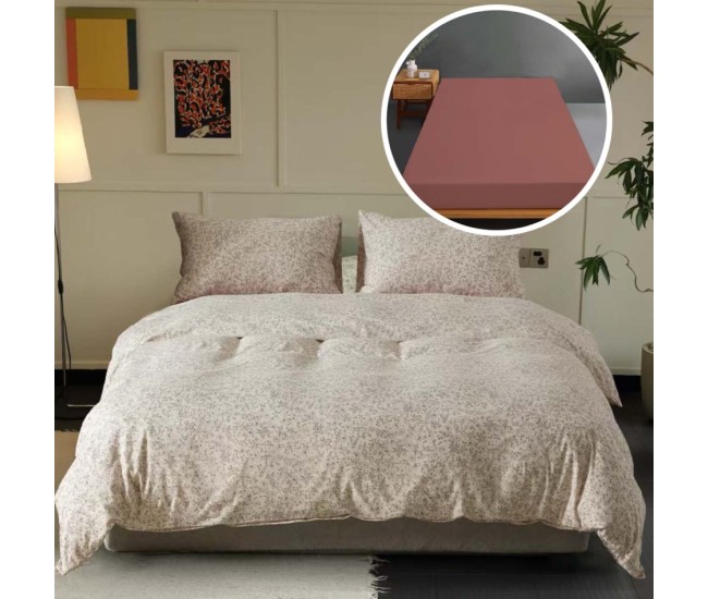 Lenjerie pat tricot bumbac 100 % cu husa-raffa