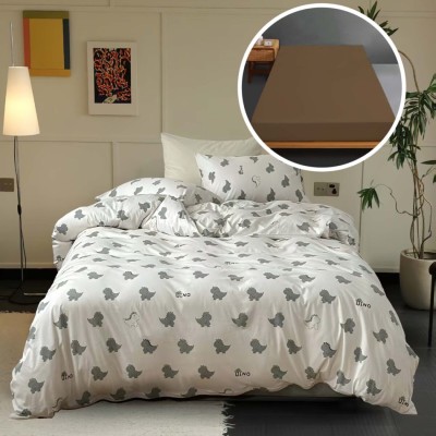 Lenjerie pat tricot bumbac 100 % cu husa-madrina