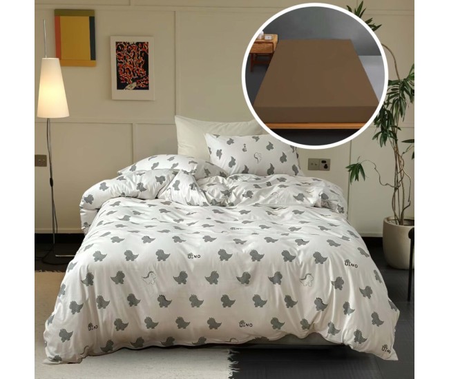 Lenjerie pat tricot bumbac 100 % cu husa-madrina