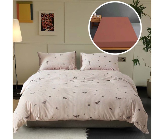 Lenjerie pat tricot bumbac 100 % cu husa-conan