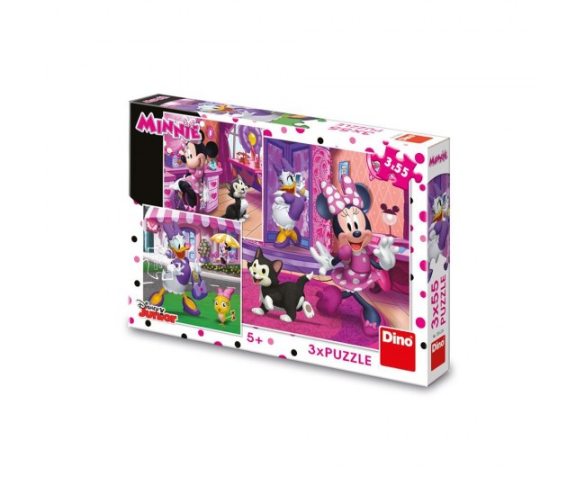 Puzzle Minnie, 3x55 piese - DINO TOYS Puzzle Minnie, 3x55 piese - DINO TOYS