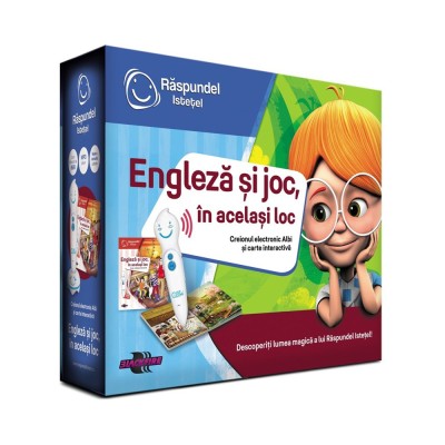 Pachet Raspundel Istetel, Creion si carte - Engleza si joc, in acelasi loc, ALBI - BLACKFIRE